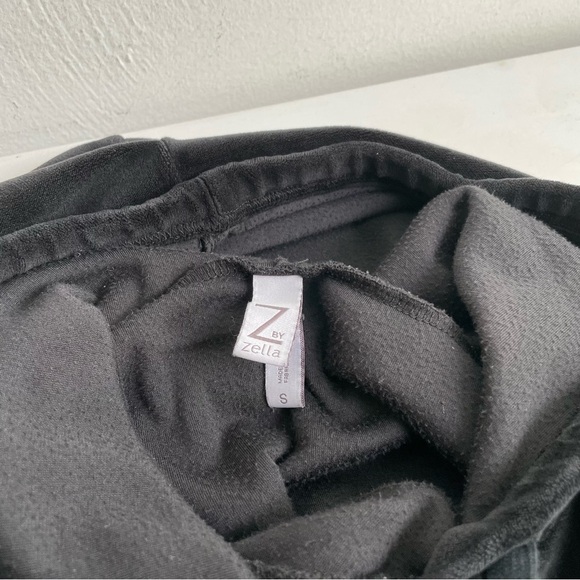 Nordstrom ZELLA black oversized boxy relaxed cropped velour hoodie sweatshirt S - Picture 4 of 12